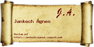 Jankech Ágnes névjegykártya